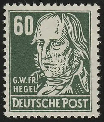 338va YI Georg Hegel 60 Pf Wz.2 Yl ** testé