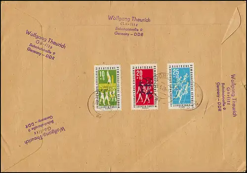 958-969 Lettre R de phrase avec antifasciste GÖRLITZ 26.6.1963 à Tokyo/Japon