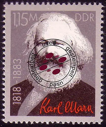 2789 Karl Marx 1,15 M aus Block 71 O gestempelt