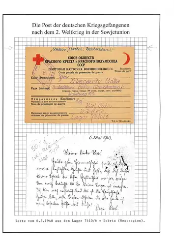 Poste de prisonniers de guerre Baranovitchi camp 7410/6 URSS carte après Berlin 6.5.1948