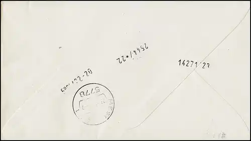 Block 76 Compositeur Mendelssohn Bartholdy sur lettre d'urgence MAGDEBURG 21.2.1984