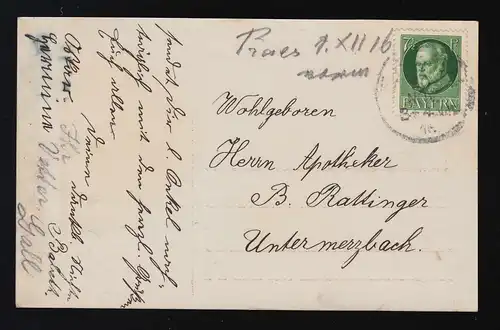 Photo AK Filles & brouette plein fleurs Félicitations anniversaire gel. 30.11.1916