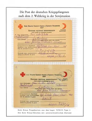 Poste prisonnier de guerre Cartes de questions Camp 7270/15 Borovitchi Lutterberg 18.7.1948