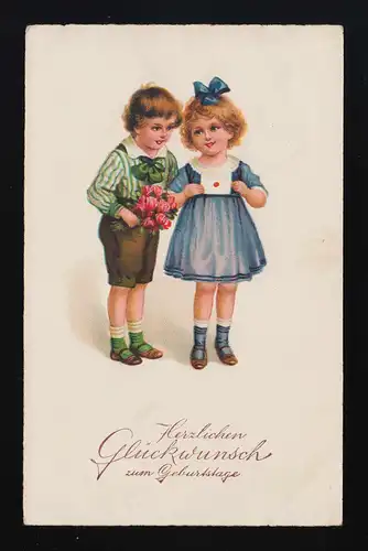 Jeunes pantalons & filles Robe, Lettre de fleurs, Burhave 30.12.1933