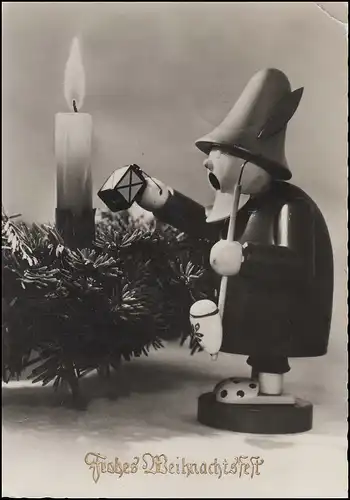 Temple de la poste de campagne Gohren sur ROCHLITZ (SAXES) 22.12.58 sur AK Noël