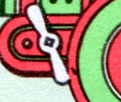2566-2571 Spielzeug-Kleinbogen 1980 mit PLF 2568 schwarzer Fleck, Feld 3, **