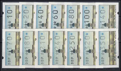 Berlin-ATM TS2: 14 Werte des 2. Tarifes von 10 - 350 Pf. postfrisch ** komplett