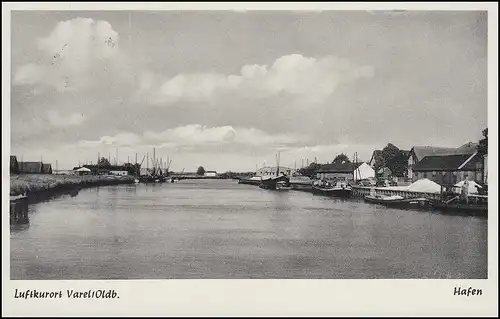 Landpost-Stempel Langendamm über VAREL (OLDENBURG) 7.9.59 auf passender AK