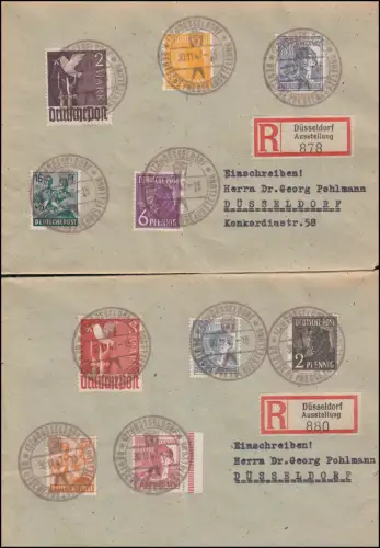 Gemeinschaft 943ff Kontrollrat II: 15 Werte auf 3 R-Briefen DÜSSELDORF 30.11.47