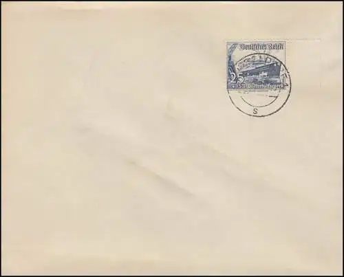 658 WHW 25 Pf. marque de vapeur sur enveloppe Tampon quotidien DÜSSELDORF 3.2.1938