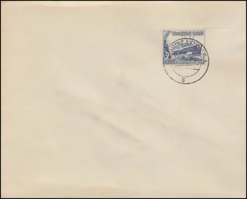 658 WHW 25 Pf. marque de vapeur sur enveloppe Tampon quotidien DÜSSELDORF 3.2.1938