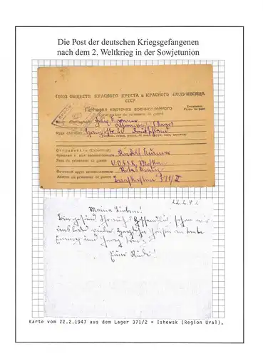 Poste de prisonniers de guerre Carte du camp 371/2 Ischevsk URSS du 22.2.1947