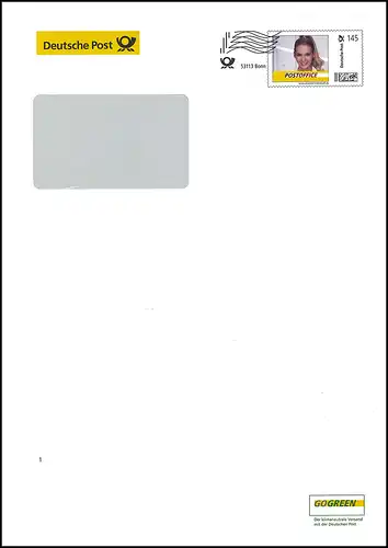 Lettre de plus EAI B 31/44 Portrait des femmes 145 centimes Frankierwelle Bonn - février 2014