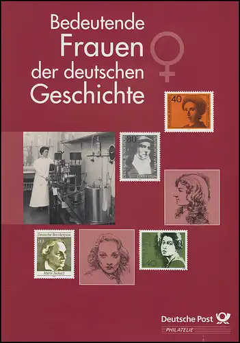 Gedenkset: Bedeutende Frauen der deutschen Geschichte, Marken+Block **/3038 ESSt