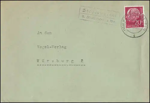 Templier de Landpost Schiffheim sur WEISSENBURG (BAYERN), lettre 1.10.58