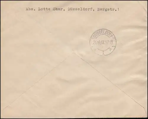 Communauté 965-666 Leipziger Messe d'automne sur la lettre R de l'endroit DÜSSELDORF 21.10.47