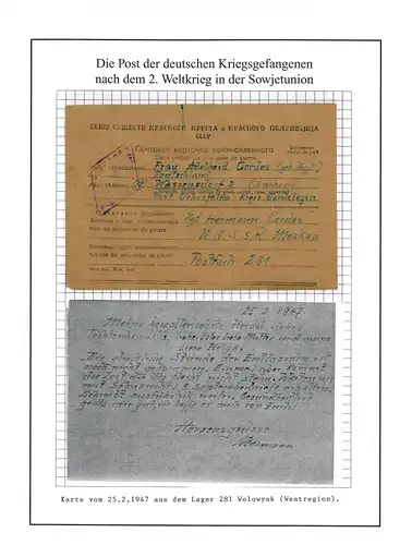 Kriegsgefangenenpost Lager 281 Wolkowysk UdSSR nach Wassensdorf 25.2.1947