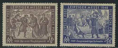 198-199 Leipziger Automne Messe 1948, set post-freeich **