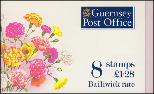 Guernsey Markenheftchen 0-10 Blumen - Nelken 1993 **