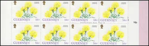 Guernesey Carnets de marques 0-10 Fleurs - Œillets 1993 **