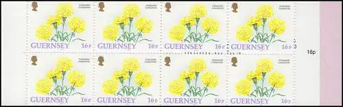 Guernesey Carnets de marques 0-10 Fleurs - Œillets 1993 **