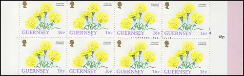 Guernsey Markenheftchen 0-10 Blumen - Nelken 1993 **