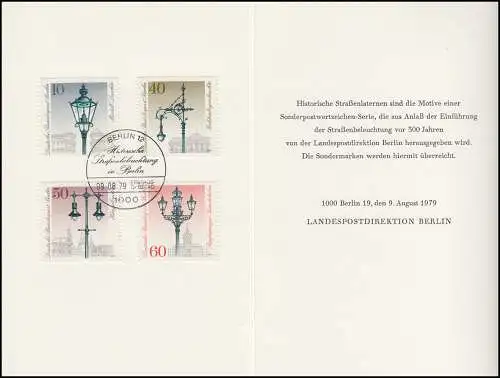 Carte ministérielle de la direction nationale de l'administration postale de Berlin 603-606 Éclairage de rue de type IV (27)