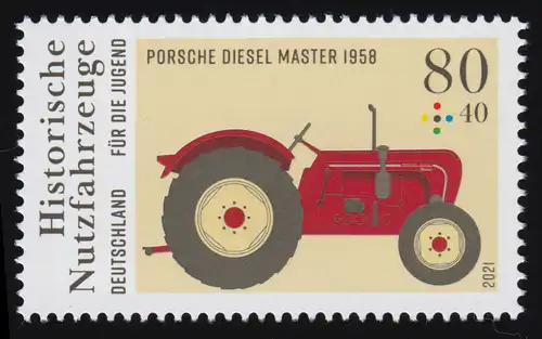 3618 Jugend: Nutzfahrzeuge Traktor 80 Pf., ** postfrisch