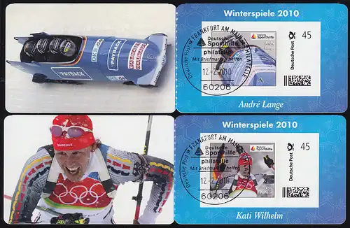 PortoCard Individuel: Jeux d'hiver 2010 Andre Lange + Kati Wilhelm, les deux SSt