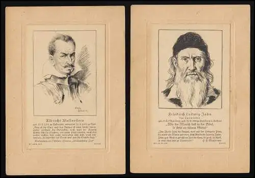 AK Set (7 Stück) Portraits berühmter Deutscher signiert Karl Bauer, ungebraucht