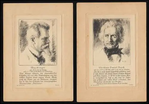 AK Set (7 pièces) Portraits célèbre allemand signé Karl Bauer, non utilisé