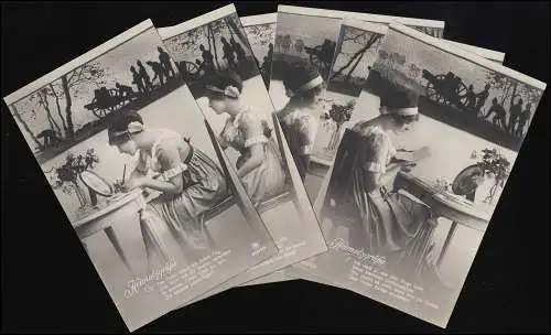 Foto AK Set 6tlg. Heimatgrüße Nr. 5087 RPH Rotophot GmbH Berlin beschriftet 1916