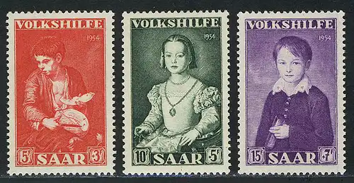354-356 Volkshilfe 1954, Satz postfrisch