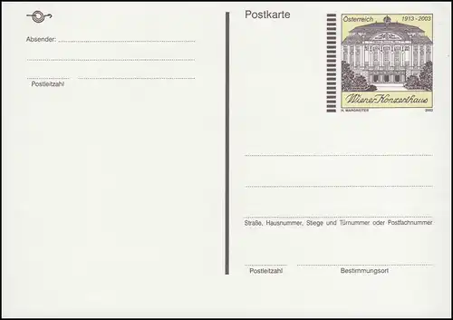 Autriche P 557 Wiener Konzerthaus, **