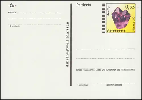 Österreich P 560 Edelsteine und Minerale: Amethystwelt Maissau, **