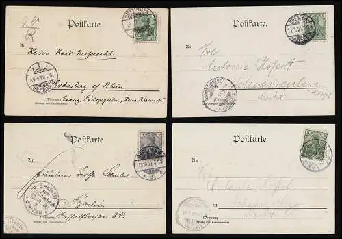 Artiste AK Set 4 saisons Peintures, nature Oiseaux cours d'eau 1900/ 1901