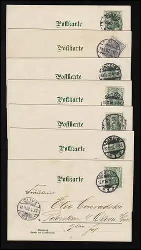 AK Set Journées hebdomadaires Salut d'hiver sign. Guggenberger, M.Seeger, Gdansk/Oliva 1902