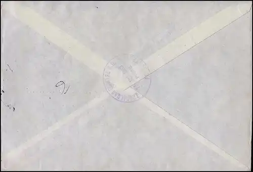 992 IuT 150 Pf. als senkreches OR-Paar auf R-Auslandsbrief PFREIMD 12.7.85