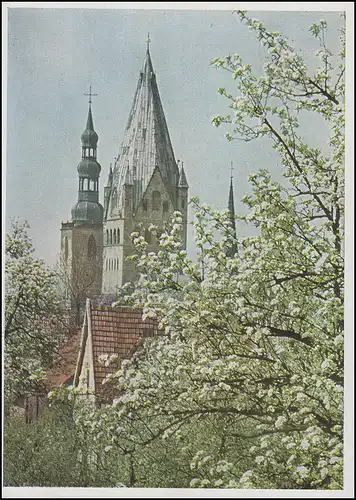 PP 5/1 Heuss 4 Pf. Frühlingsgruß aus Soest ...blühen die Bäume SSt Soest 23.4.54