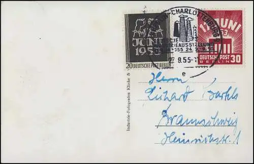 110-111 Insurrection populaire 1953 phrase sur AK Berlin SSt Exposition industrielle 27.9.1955