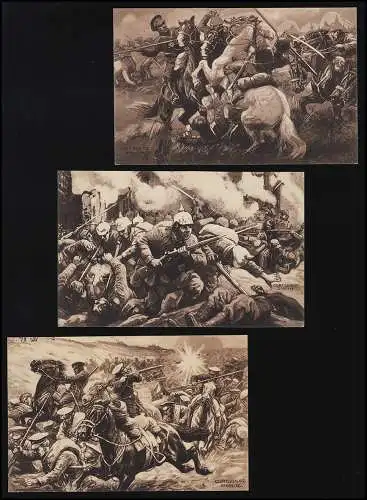 AK Set (13) Bien-être, La Grande Guerre 1914/ 1915, 1x couru, 12 inutilisé