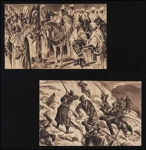 AK Set (13) Bien-être, La Grande Guerre 1914/ 1915, 1x couru, 12 inutilisé