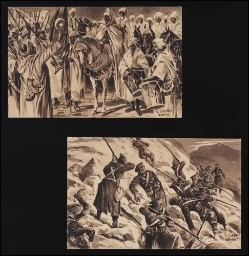 AK Set (13) Bien-être, La Grande Guerre 1914/ 1915, 1x couru, 12 inutilisé