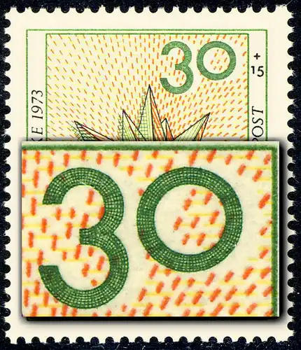 790 Weihnachten 1973 - Passerverschiebung Grün (Stern und Wert), **
