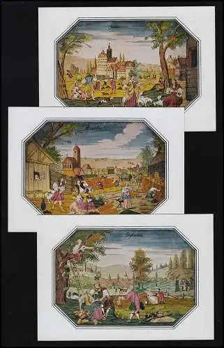 Cartes d'art (12) Maître d. 18ème siècle Série 40 Woldemar Klein inutilisé
