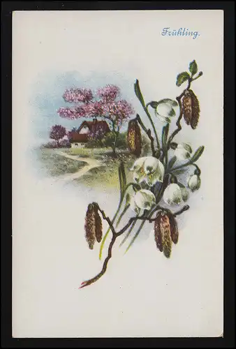 No. 1713/1 "Frühling" Schneeglöcken vor Kirschblüte an Bauernhaus, ungebraucht