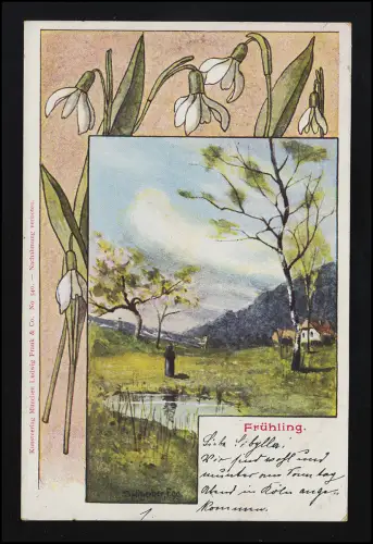 Frühling, Fritz Splitgerber, Kunstverl. Ludwig Franck, No. 540, Cöln 3.4.1900