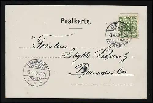 Printemps, Fritz Splitgerber, Verl. Kunstverl Ludwig Franck, No. 540, Cöln 3.4.1900