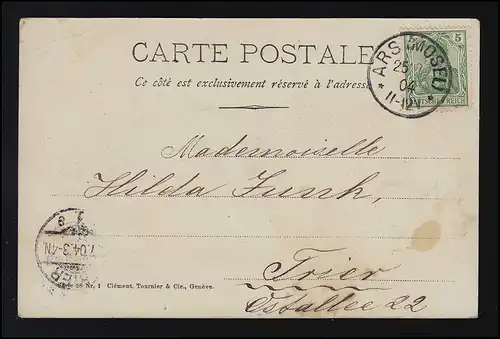 Serie 58/ 1 Clément Tournier & Cie Genéve, Mädchen mit Schuh, "N", ARS 25.7.1904