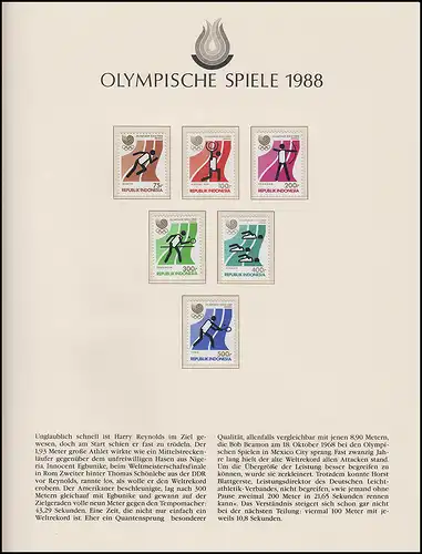 Jeux olympiques 1988 Séoul - Indonésie Marques Ensemble Sports **